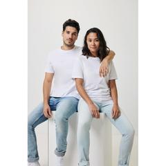 Vue T-shirt en coton recyclé Iqoniq Bryce de couleur blanc| Krokrodeal