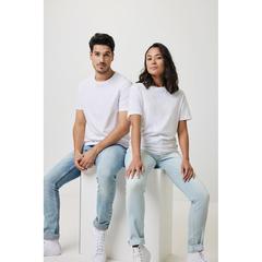 Vue T-shirt en coton recyclé Iqoniq Bryce de couleur blanc| Krokrodeal