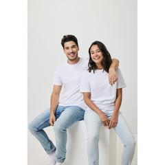 Vue T-shirt en coton recyclé Iqoniq Bryce de couleur blanc| Krokrodeal