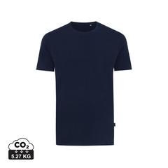 Vue T-shirt en coton recyclé Iqoniq Bryce de couleur bleu| Krokrodeal