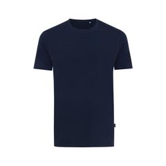 Vue T-shirt en coton recyclé Iqoniq Bryce de couleur bleu| Krokrodeal
