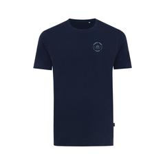 Vue T-shirt en coton recyclé Iqoniq Bryce de couleur bleu| Krokrodeal