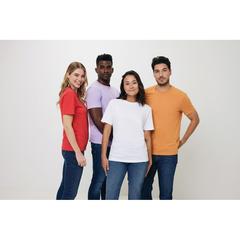 Vue T-shirt en coton recyclé Iqoniq Bryce de couleur bleu| Krokrodeal