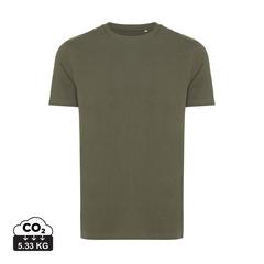 Vue T-shirt en coton recyclé Iqoniq Bryce de couleur vert| Krokrodeal