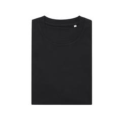 Vue T-shirt en coton recyclé Iqoniq Bryce de couleur noir| Krokrodeal