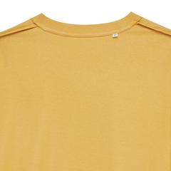 Vue T-shirt en coton recyclé Iqoniq Bryce de couleur jaune| Krokrodeal