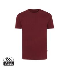 Vue T-shirt en coton recyclé Iqoniq Bryce de couleur rouge| Krokrodeal