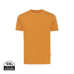 Vue T-shirt en coton recyclé Iqoniq Bryce de couleur orange| Krokrodeal