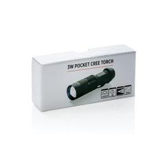 Vue Lampe torche de poche CREE 3 W de couleur noir| Krokrodeal