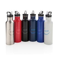Vue Bouteille Deluxe sport en acier de couleur gris| Krokrodeal