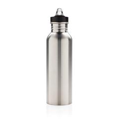 Vue Bouteille Deluxe sport en acier de couleur gris| Krokrodeal