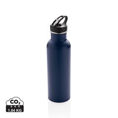 Vue Bouteille Deluxe sport en acier de couleur bleu| Krokrodeal