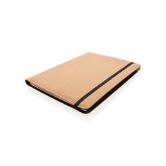 Vue Conférencier A4 en liège avec stylo Deluxe de couleur marron| Krokrodeal