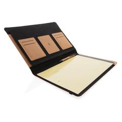 Vue Conférencier A4 en liège avec stylo Deluxe de couleur marron| Krokrodeal