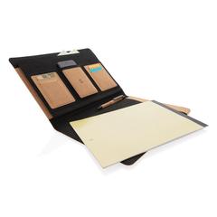Vue Conférencier A4 en liège avec stylo Deluxe de couleur marron| Krokrodeal