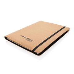 Vue Conférencier A4 en liège avec stylo Deluxe de couleur marron| Krokrodeal