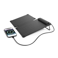Vue Panneau solaire portable en plastique recyclé 10W Solarpulse de couleur noir| Krokrodeal