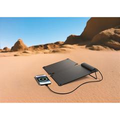 Vue Panneau solaire portable en plastique recyclé 10W Solarpulse de couleur noir| Krokrodeal