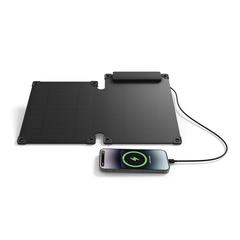Vue Panneau solaire portable en plastique recyclé 10W Solarpulse de couleur noir| Krokrodeal