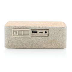 Vue Enceinte 5W avec chargeur à induction en fibre de paille de couleur vert| Krokrodeal
