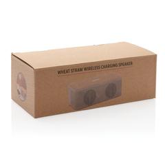 Vue Enceinte 5W avec chargeur à induction en fibre de paille de couleur vert| Krokrodeal
