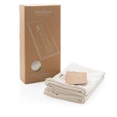 Vue Set de 4 serviettes de table Ukiyo en rcotton 180gr Aware™ de couleur blanc| Krokrodeal