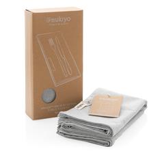 Vue Set de 4 serviettes de table Ukiyo en rcotton 180gr Aware™ de couleur gris| Krokrodeal