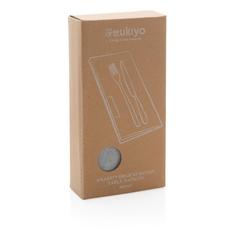 Vue Set de 4 serviettes de table Ukiyo en rcotton 180gr Aware™ de couleur gris| Krokrodeal
