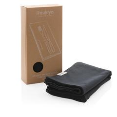 Vue Set de 4 serviettes de table Ukiyo en rcotton 180gr Aware™ de couleur noir| Krokrodeal