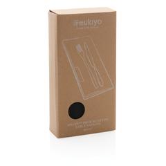Vue Set de 4 serviettes de table Ukiyo en rcotton 180gr Aware™ de couleur noir| Krokrodeal
