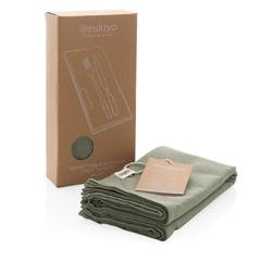 Vue Set de 4 serviettes de table Ukiyo en rcotton 180gr Aware™ de couleur vert| Krokrodeal