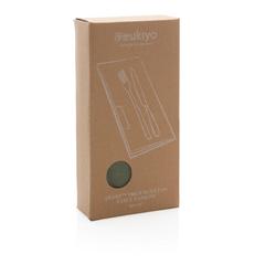 Vue Set de 4 serviettes de table Ukiyo en rcotton 180gr Aware™ de couleur vert| Krokrodeal