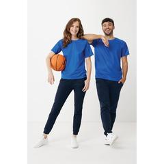 Vue Jogging en coton recyclé Iqoniq Cooper de couleur bleu| Krokrodeal