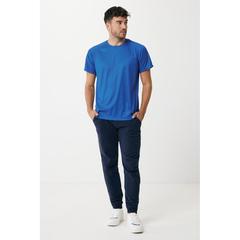 Vue Jogging en coton recyclé Iqoniq Cooper de couleur bleu| Krokrodeal