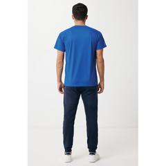 Vue Jogging en coton recyclé Iqoniq Cooper de couleur bleu| Krokrodeal