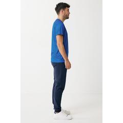 Vue Jogging en coton recyclé Iqoniq Cooper de couleur bleu| Krokrodeal