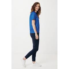 Vue Jogging en coton recyclé Iqoniq Cooper de couleur bleu| Krokrodeal