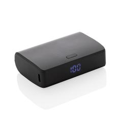 Vue Powerbank 10000mAh charge rapide, plastique RCS, Flashcharge de couleur noir| Krokrodeal
