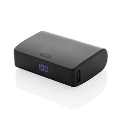 Vue Powerbank 10000mAh charge rapide, plastique RCS, Flashcharge de couleur noir| Krokrodeal