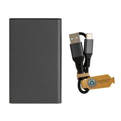 Vue Powerbank 5000 mAh en aluminium recyclé Terra RCS de couleur gris| Krokrodeal