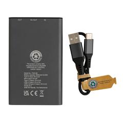 Vue Powerbank 5000 mAh en aluminium recyclé Terra RCS de couleur gris| Krokrodeal