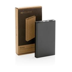 Vue Powerbank 5000 mAh en aluminium recyclé Terra RCS de couleur gris| Krokrodeal