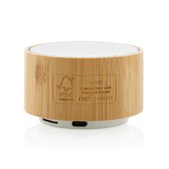 Vue Enceinte 3W en bambou et ABS RCS de couleur blanc| Krokrodeal