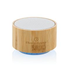 Vue Enceinte 3W en bambou et ABS RCS de couleur blanc| Krokrodeal