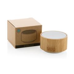 Vue Enceinte 3W en bambou et ABS RCS de couleur blanc| Krokrodeal