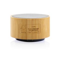 Vue Enceinte 3W en bambou et ABS RCS de couleur noir| Krokrodeal