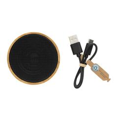 Vue Enceinte 3W en bambou et ABS RCS de couleur noir| Krokrodeal
