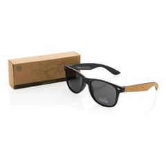 Vue Lunettes de soleil en PC recyclé GRS avec liège de couleur noir| Krokrodeal