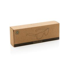 Vue Lunettes de soleil en PC recyclé GRS avec liège de couleur noir| Krokrodeal