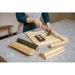 Vue Set de préparation à sushis en bambou Ukiyo de couleur marron| Krokrodeal